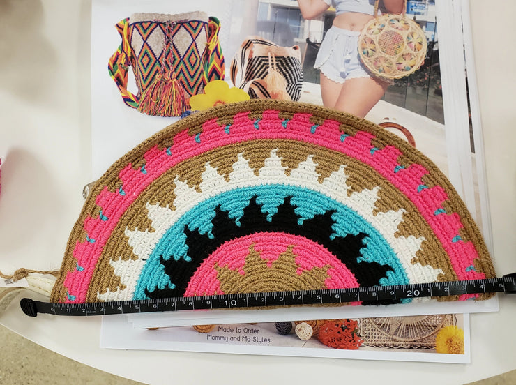 Aubrey - half moon clutch Wayuu Authentic envelope Wholesale