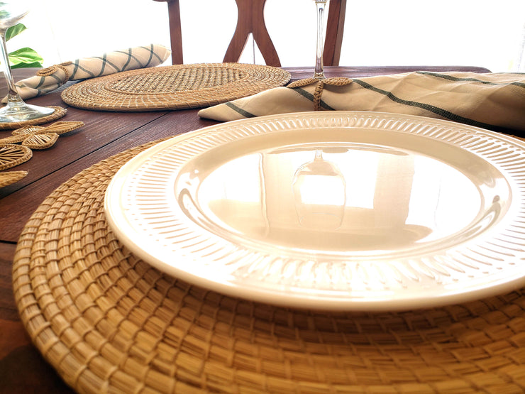 Iraca Palm Woven Placemats with Coasters