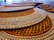 Iraca Palm Woven Burnt Orange Placemats with Coasters Wholesale