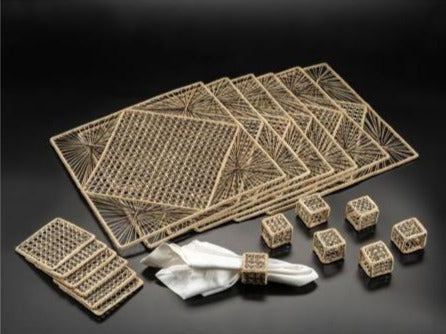 Iraca Palm Square Placemats with Coasters Wholesale