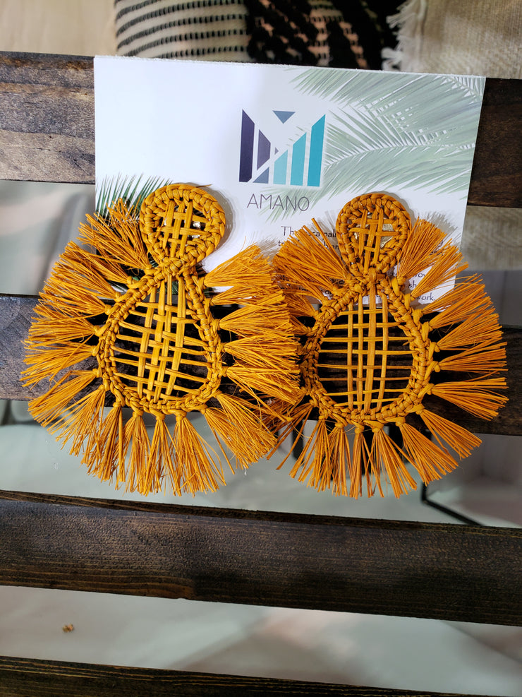 Barbara - Iraca Palm Leaf Handwoven Earrings