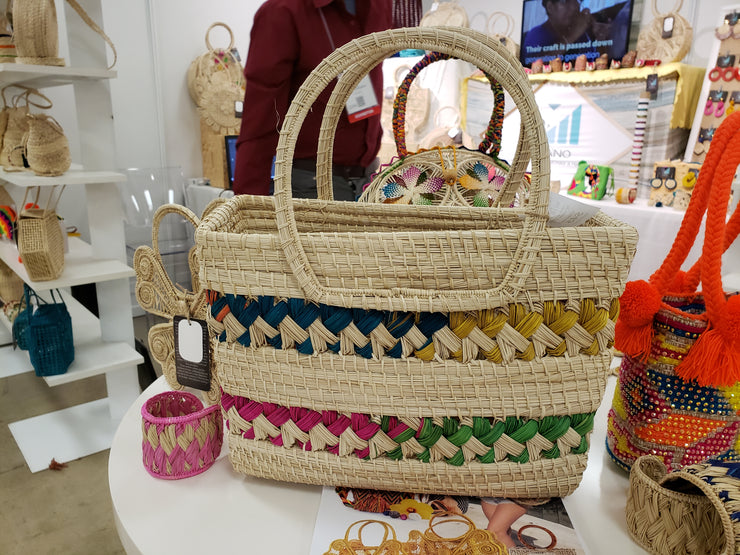 Gianna - Rectangle Iraca Palm Authentic Handmade Handbag Wholesale