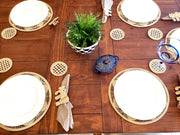 Round Solid Iraca Palm Placemats with Coasters Wholesale