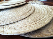 Round Solid Iraca Palm Placemats with Coasters