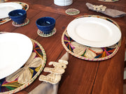 Oval Multicolored Iraca Palm Placemats with Coasters Wholesale