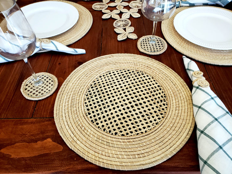 Iraca Palm Woven Placemats with Coasters Wholesale