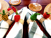 Tropical Fruits Iraca Handmade Colorful Napkin Rings Wholesale