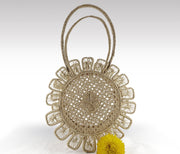 Sunflower - Flower shaped Iraca Palm Authentic Handmade Handbag Wholesale
