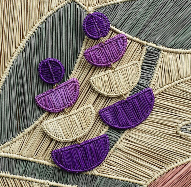 Cascada - Iraca Palm Handwoven Earrings Wholesale