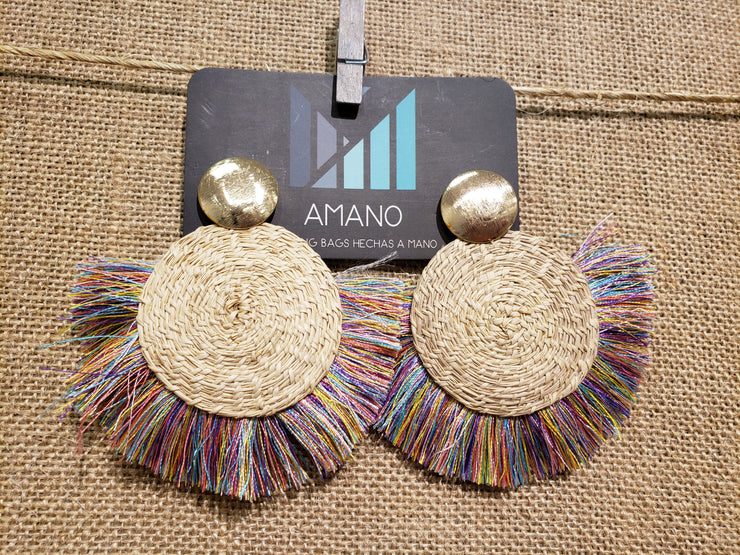 Antonia - Iraca Palm Leaf Handwoven Earrings Wholesale