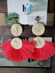 Alicia - Iraca Palm Leaf Handwoven Earrings