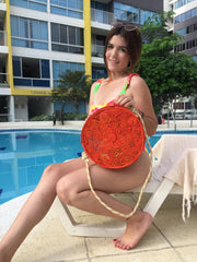 Carmen - Iraca Palm Authentic Handmade Orange Handbag Wholesale