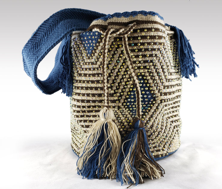 Jennifer - Wayuu Authentic Mochila Bag with Crystals Wholesale