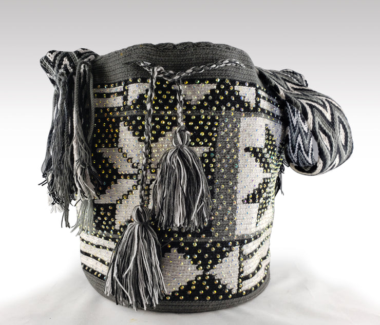 Leslie - Wayuu Authentic Mochila Bag with Crystals