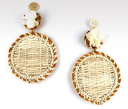 Mariana - Iraca Palm Leaf Handwoven Earrings Wholesale