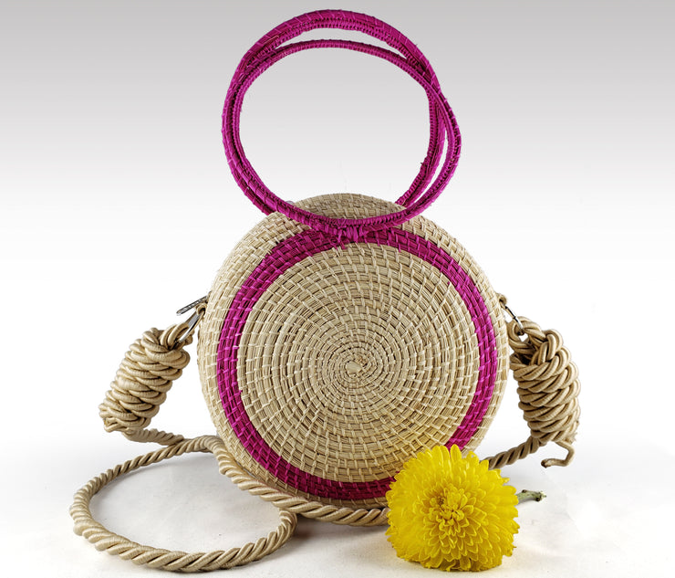 Raquel - Iraca Palm Authentic Handmade Round Handbag