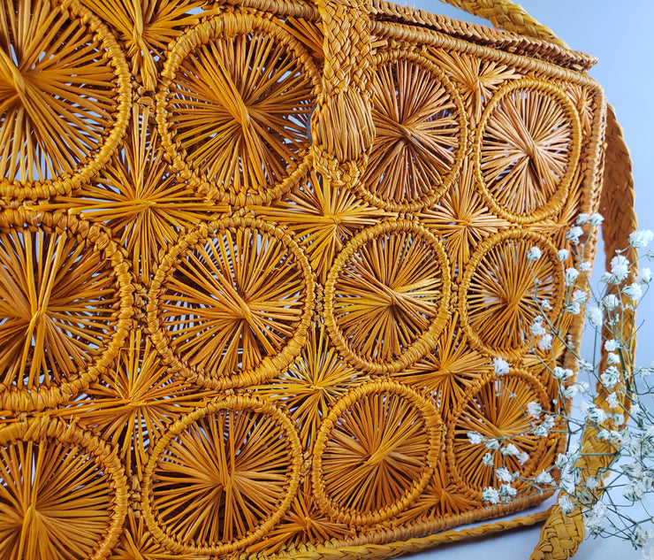 Salma - Geometric Iraca Palm Authentic Handmade Handbag