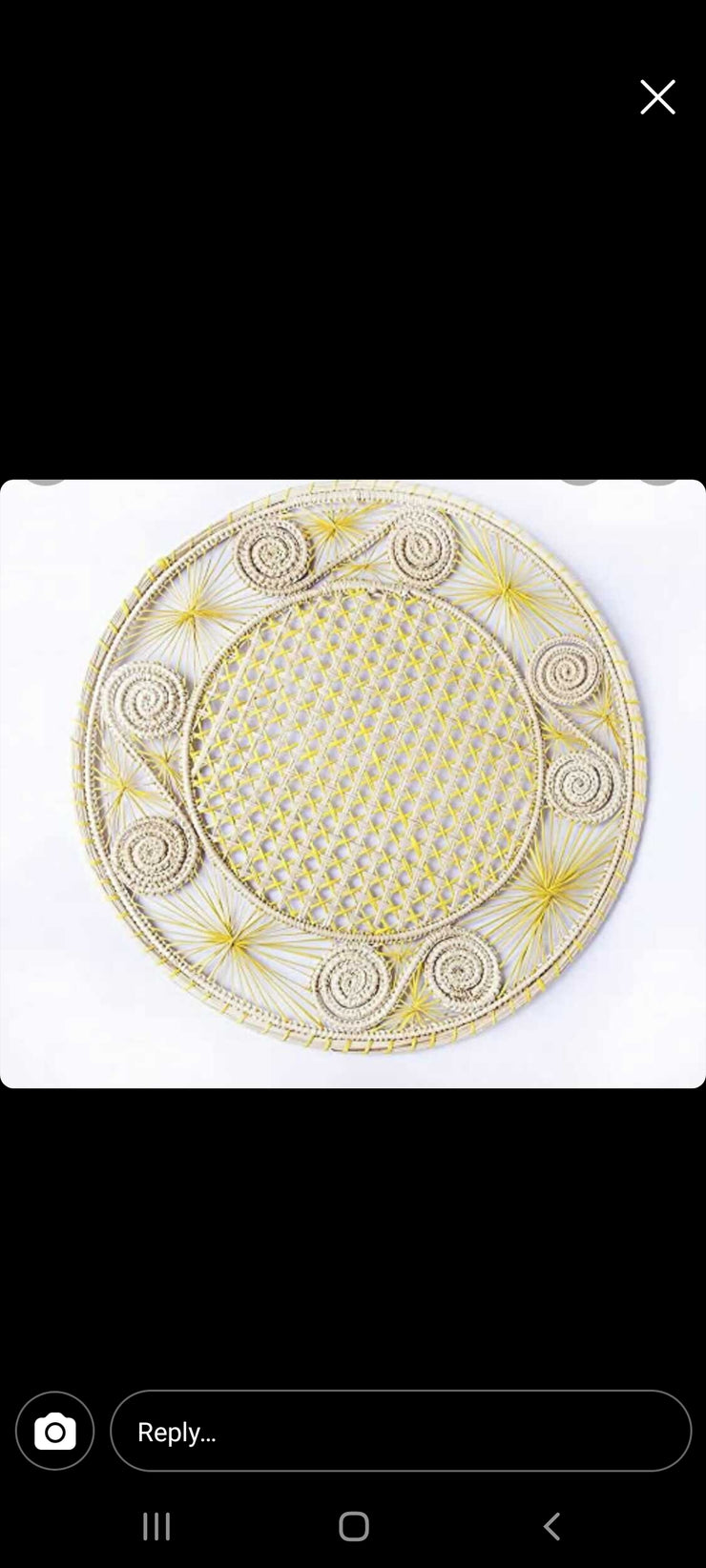 Iraca Palm Woven Round Colored and Natural Placemats with Coasters Wholesale