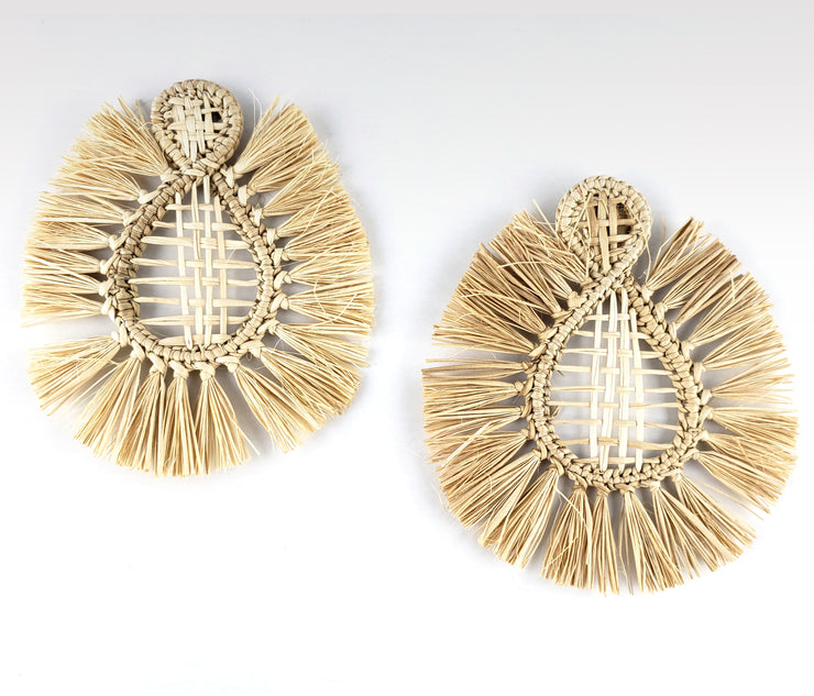 Trina - Iraca Palm Leaf Handwoven Earrings Wholesale