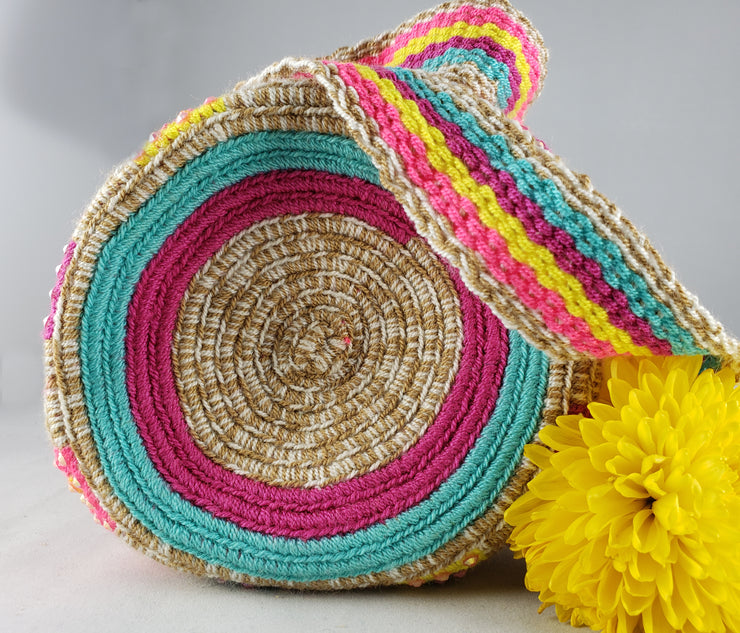 Clara - Wayuu Authentic Mochila Bag Mini with Crystals