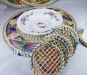 Iraca Palm Color Placemats with Coasters