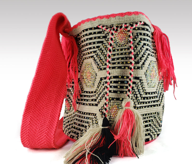 Dulce - Wayuu Authentic Mochila Bag with Crystals Wholesale
