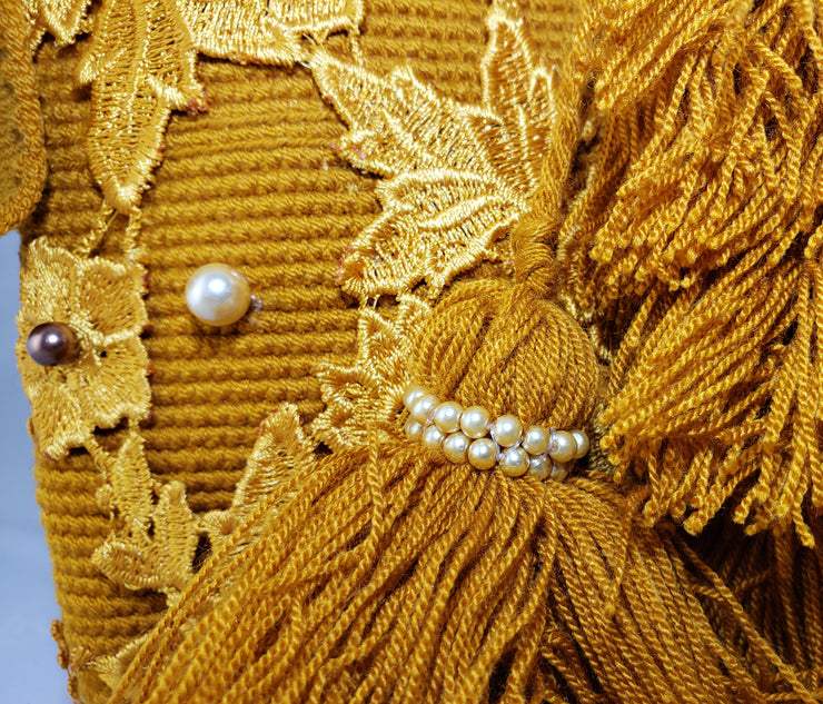 La Naranja - Wayuu Mochila with pearl and embroidered accents Wholesale
