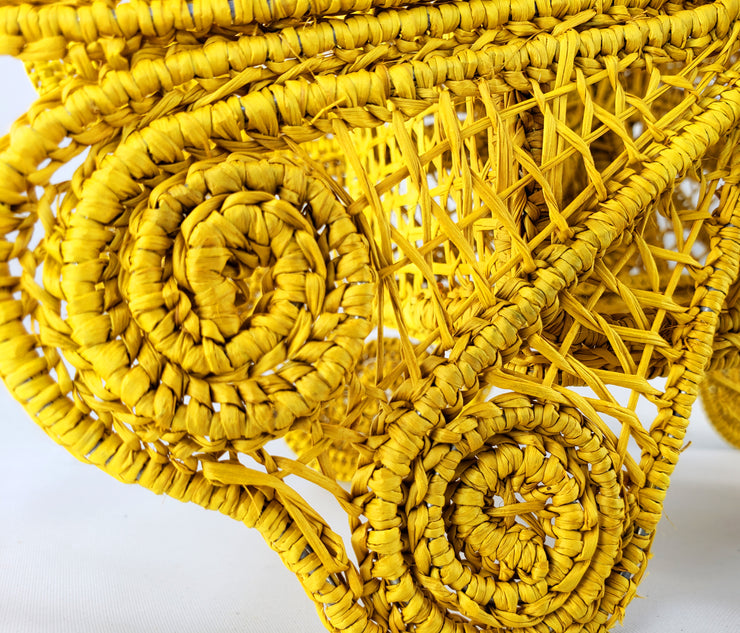 "Mariposa" Yellow Iraca Palm Handmade Bag