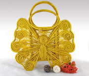 "Mariposa" Yellow Iraca Palm Handmade Bag