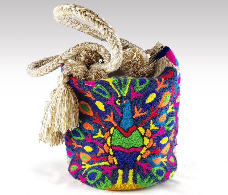 Pavo Real - Wayuu Authentic Mochila Bag with Peacock design Wholesale